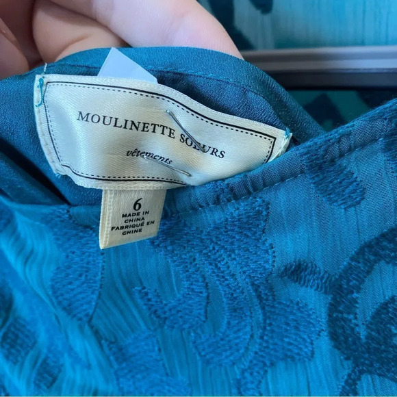 ANTHROPOLOGIE Moulinette Soeurs Ruffle Knit Mini Dress Size 6 - Picture 4 of 7